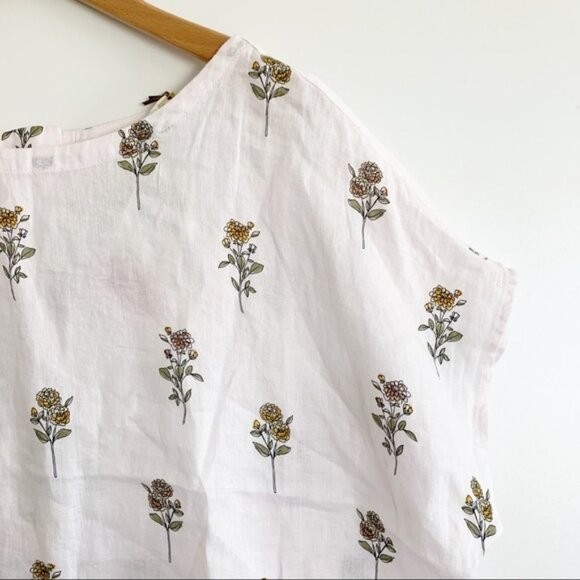 Cynthia Rowley Floral Print Linen Blouse Top (NWT) - Picture 2 of 5